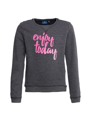 TOM TAILOR Sweatshirt platzierter Druck 1, navy-white