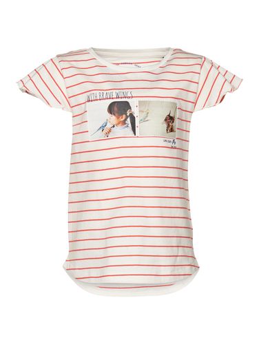TOM TAILOR T-Shirt gestreift capsl. crew-, plain red Default Title