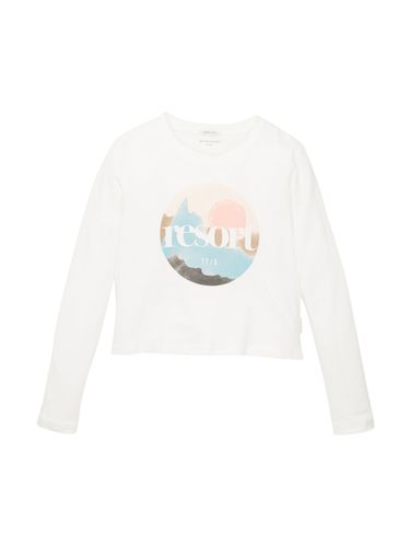 TOM TAILOR Cropped Langarmshirt mit Motivprint Default Title
