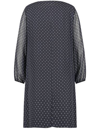 SAMOON Ausgestelltes Chiffonkleid mit Tupfen-Print