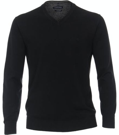 CASA MODA Pullover mit V-Ausschnitt uni 004430