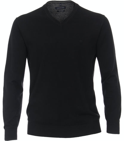 CASA MODA Pullover mit V-Ausschnitt uni 004430