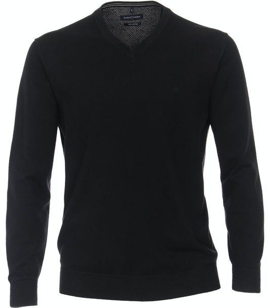 CASA MODA Pullover mit V-Ausschnitt uni 004430