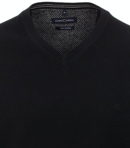 CASA MODA Pullover mit V-Ausschnitt uni 004430