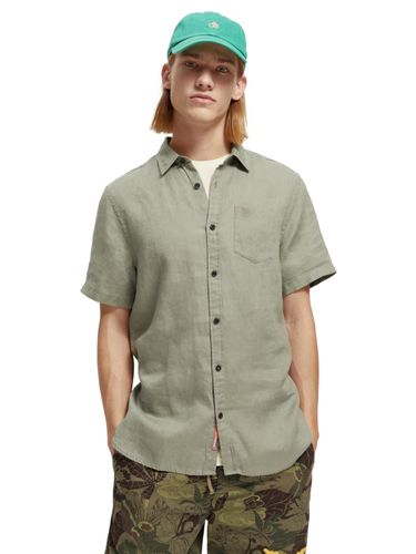 SCOTCH & SODA Short sleeve linen shirt, Army Default Title