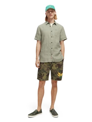 SCOTCH & SODA Short sleeve linen shirt, Army