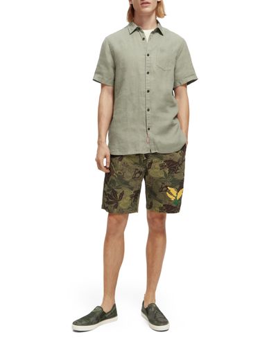 SCOTCH & SODA Short sleeve linen shirt, Army