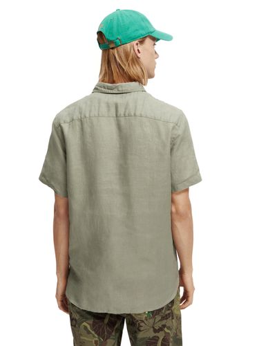 SCOTCH & SODA Short sleeve linen shirt, Army