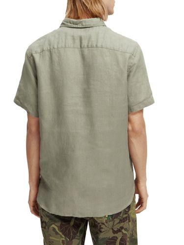 SCOTCH & SODA Short sleeve linen shirt, Army