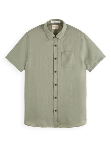 SCOTCH & SODA Short sleeve linen shirt, Army