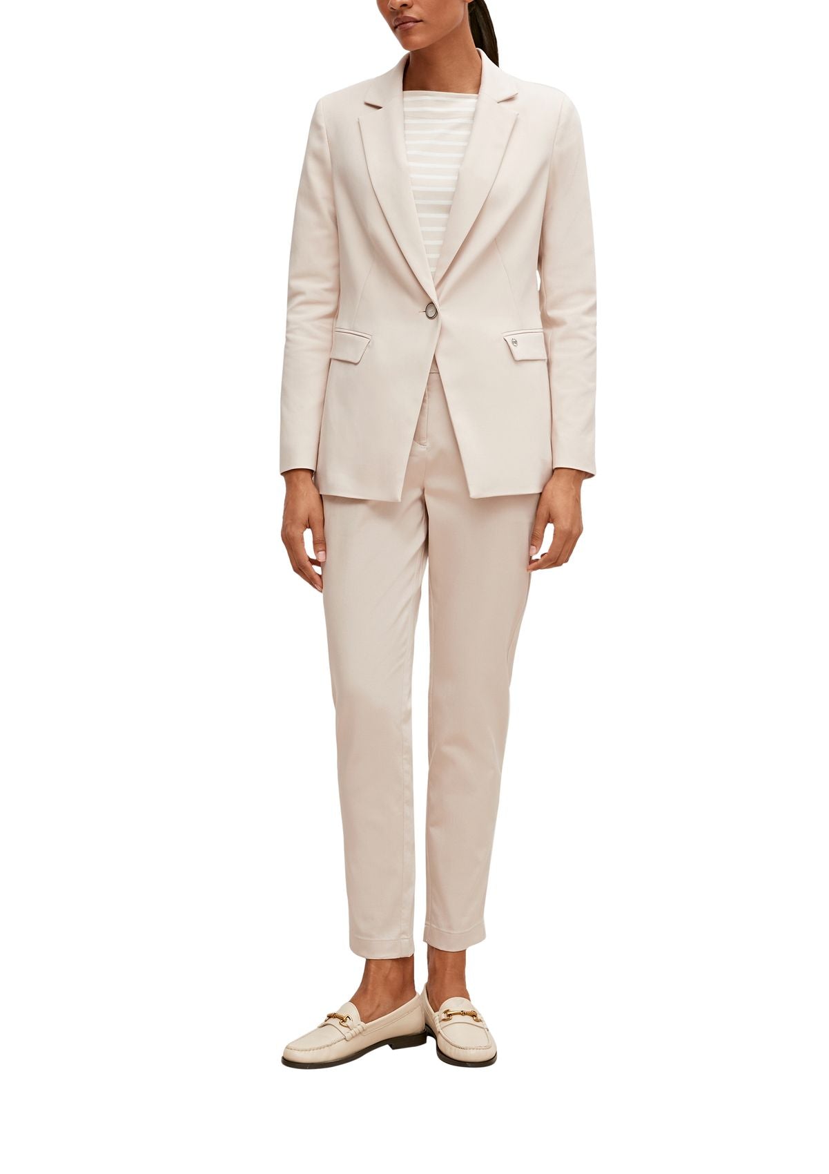 COMMA Taillierter Blazer aus Baumwollmix