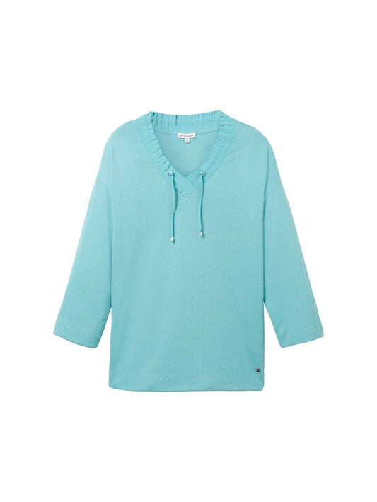 TOM TAILOR Plus Size - Langarmshirt mit V-Ausschnitt