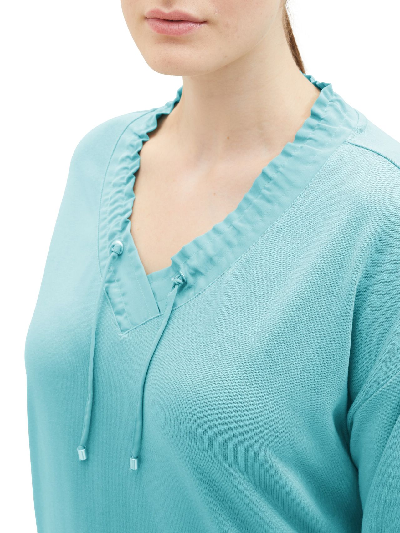 TOM TAILOR Plus Size - Langarmshirt mit V-Ausschnitt