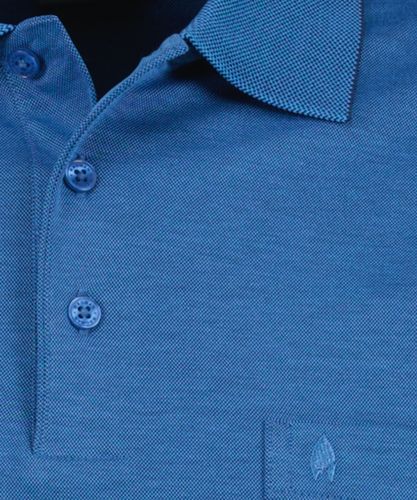 RAGMAN Softknit-Polo mit Brusttasche, Langarm