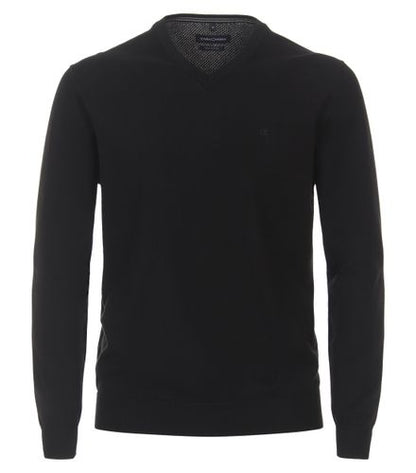 CASA MODA Pullover mit V-Ausschnitt uni 004430