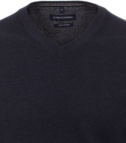 CASA MODA Pullover mit V-Ausschnitt uni 004430