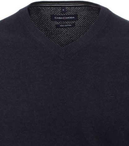 CASA MODA Pullover mit V-Ausschnitt uni 004430