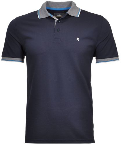 RAGMAN Polo with striped collar & cuf