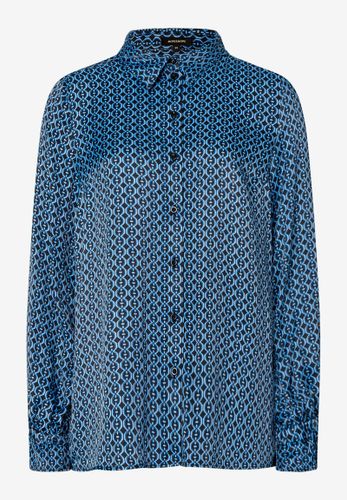 MORE & MORE Satinbluse grafischer Miniprint Winter-Kollektion mehrfarbig