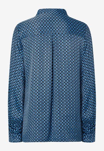 MORE & MORE Satinbluse grafischer Miniprint Winter-Kollektion