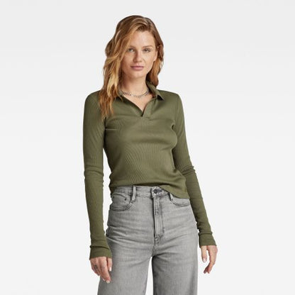 G-STAR G-STAR Ribbed slim polo l\s L