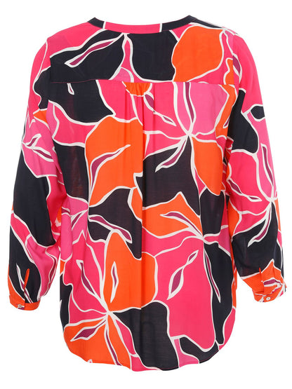 VIA APPIA Bluse V-Ausschnitt 1/1 Arm Druck