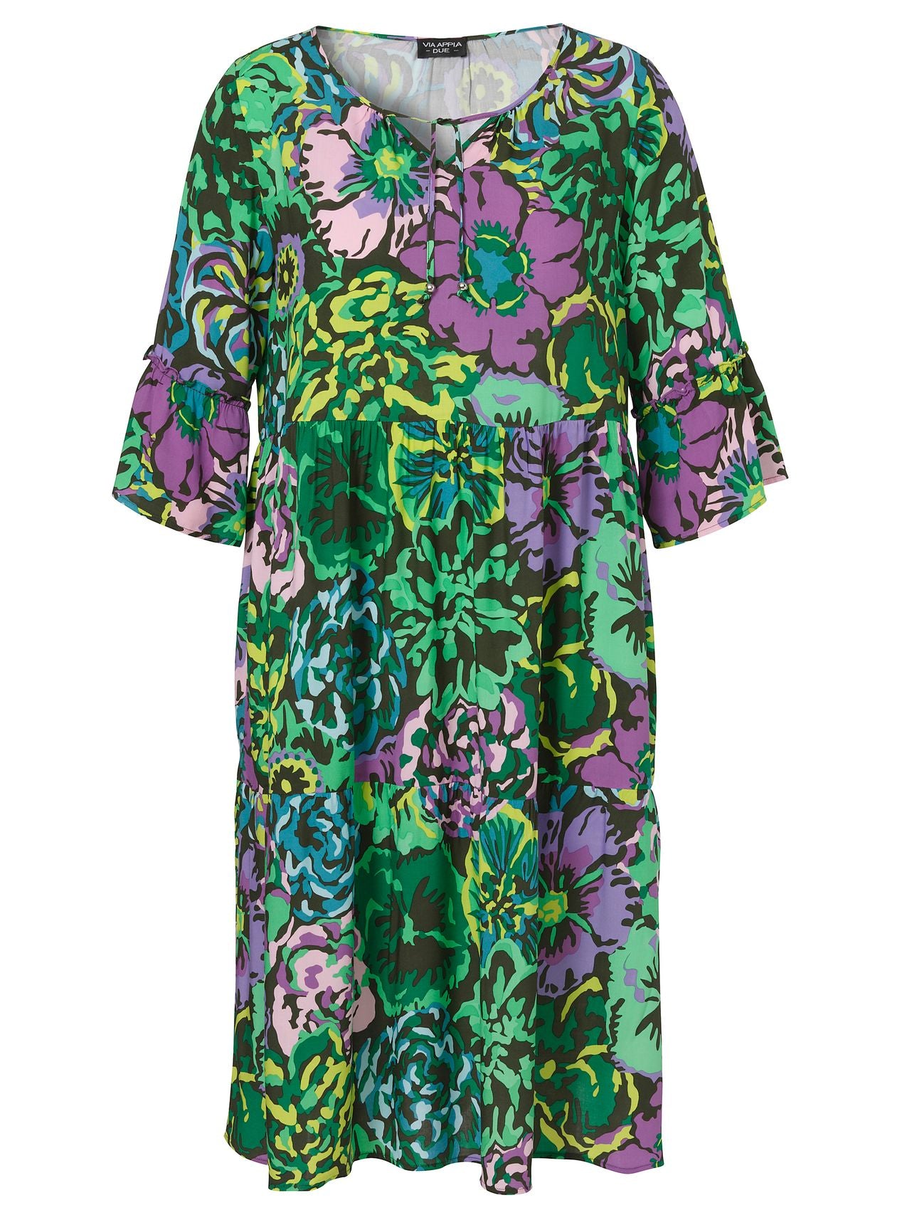 VIA APPIA Kleid Rundhals 3/4 Arm Druck