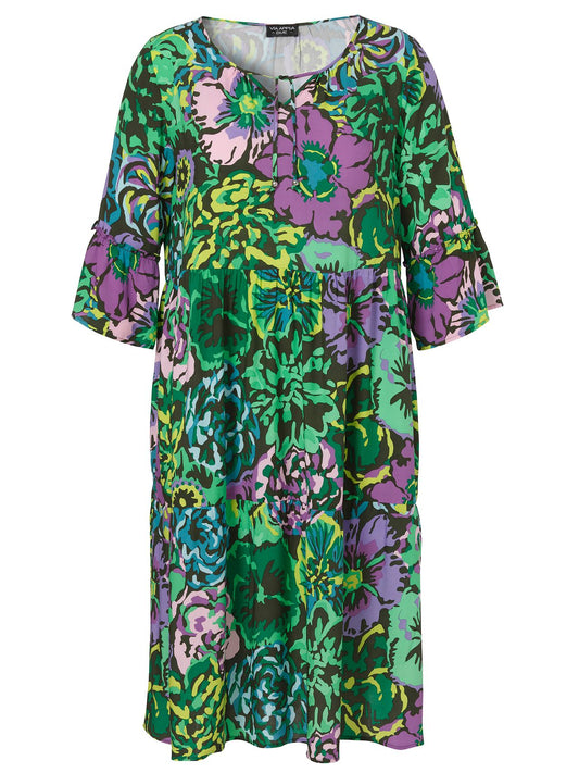 VIA APPIA Kleid Rundhals 3/4 Arm Druck