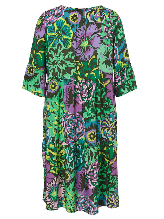 VIA APPIA Kleid Rundhals 3/4 Arm Druck