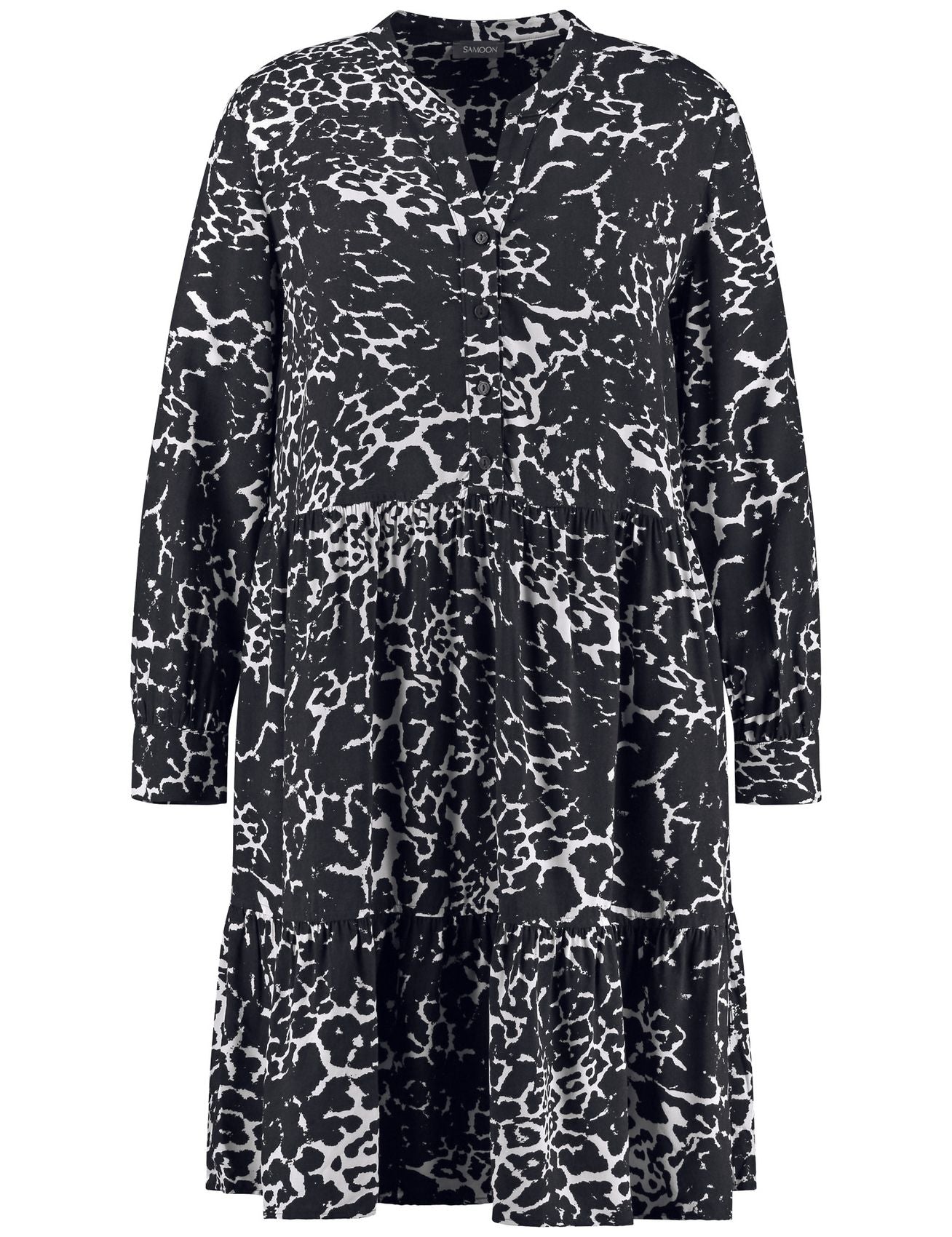 SAMOON Ausgestelltes Stufenkleid mit Unterkleid 46
