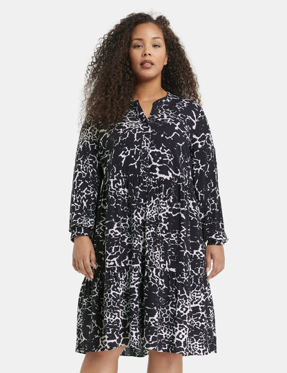 SAMOON Ausgestelltes Stufenkleid mit Unterkleid