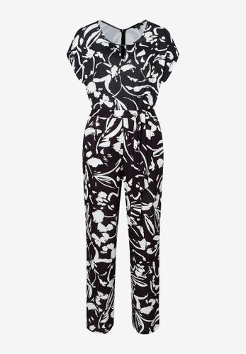 MORE & MORE Jersey Jumpsuit schwarz/ecru Frühjahrs-Kollektion
