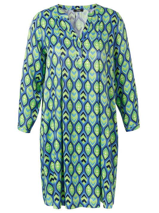 FRAPP Kleid V-Ausschnitt 1/1 Arm Druck 52