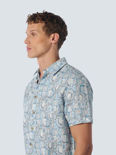 NO EXCESS NO EXCESS Shirt Short Sleeve Allover Printed With Linen