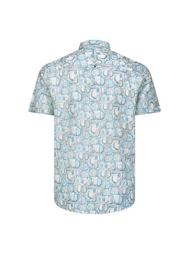 NO EXCESS NO EXCESS Shirt Short Sleeve Allover Printed With Linen