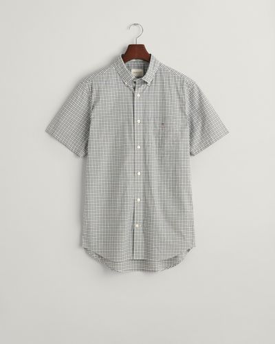 GANT Regular Fit Popeline Kurzarmhemd mit Mini-Karomuster