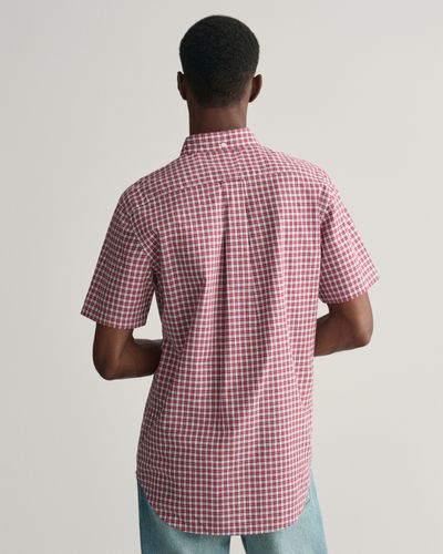 GANT Regular Fit Popeline Kurzarmhemd mit Mini-Karomuster