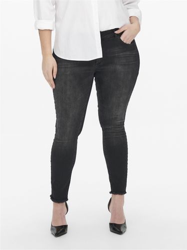 ONLY CARMAKOMA CARWILLY REG ANK SKINNY JEANS BLACK NOOS