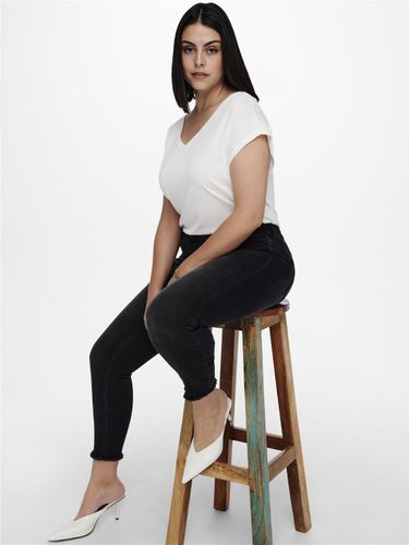 ONLY CARMAKOMA CARWILLY REG ANK SKINNY JEANS BLACK NOOS